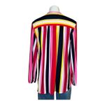 NYGARD Stripe Multicolor Long Sleeve Blouse Red Pink Yellow Size Large Photo 3