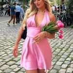 ZARA  dress mini halter pink satin bow wedding party coctail bridal shower evening  Photo 2