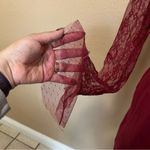 Bragging Rights Burgundy Lace Long Sleeve Skater Dress Red Size M Photo 4