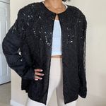 Vintage JMD New York 100% Silk Black Open Cardigan Jacket Size XL Photo 10
