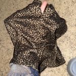 Ravage 100% silk leopard print button up tank top style vest medium Brown Photo 4