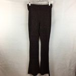 Free People  Wine & Black Knit Jacquard Flair Hem Wide Leg Pants S Photo 2