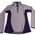 Second Skin Women Large Light Purple/Dark Purple‎ 1/4 Zip Pullover EUC Soft Purple Photo 0