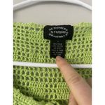 Vintage Designer Studio Green Crochet Button Up Sweater Size Small Rave Festival Photo 4