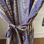 Vintage 90s Jacobson’s Lightweight Tribal Print Robe Purple Green Tan OSFM Unise Size undefined Photo 3