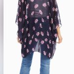 Karen Kane  Floral Sheer Wrap - Navy and Pink . Photo 1
