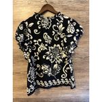 Avara Ces femme Top Blouse New Size Small Navy Floral Short Sleeves Rayon Blue Photo 7