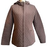 Esprit waterproof brown hooded quilted zip up jacket , M Photo 0