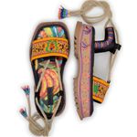 Farm Rio Beaded Banana Platform Sandal in Black Size 8 NWT Photo 1