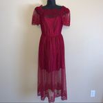 Maroon Lace Sweetheart Vintage Dress Red Photo 6