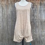 Cupshe  Lightweight Tan Asymmetrical Ruched Sundress Coverup Size Small Photo 4