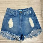 Show Me Your Mumu Distressed Denim Western High Waisted Shorts- Size 25 Photo 2
