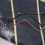 SheIn Women's Asymmetric No-Lens W-Shaped Rhinestone Decoration Eyeglasses Frame Photo 3