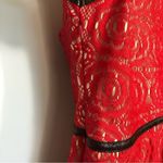 Enfocus Studio Red Lace Dress with Faux Leather Accents Size 10 Photo 6