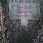 Panhandle S Western Pearl Snap Cowgirl Fitted Cotton Shirt in Pink Pattern Red Photo 10