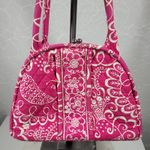 Vera Bradley VTG Eloise Bag Large Barbie Hot Pink Kiss Lock Dome Shoulder Purse Photo 4