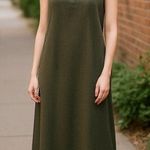 White Stag Dress Women L Sleeveless Maxi Linen Blend Embroidered Cottage Core Photo 0