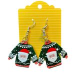 Handmade Santa Ugly Christmas Sweater Dangle Pierced Earrings  New Photo 0