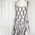 J.Crew  Cream and Lavender Pattern Lilac  Smock Midi Dress Photo 3