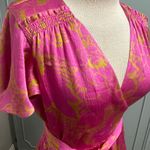 Tanya Taylor  Paris Hammered Silk Dress Size 10 Wrap Flutter Sleeve Pink Ruffle Photo 10
