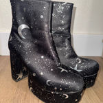 Current Mood Dolls Kill LYRA Platform Boots Black 7 Celestial Star N' Moon Goth Photo 0