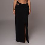 JLUXLABEL  Black Maxi Skirt with High Slit Photo 4