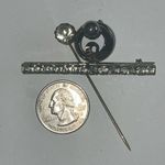 Lot of 3 Silver Tone CZ Rhinestone Brooch Shoulder Pins Stick Pin Photo 3