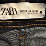 ZARA  Trinny Jeans Womens Extra Wide Leg Flare Raw Hem Dark Denim Women’s Size 2 Photo 5
