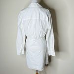 Universal Threads Universal Thread White Tie Front Mini Shirt Dress Photo 4