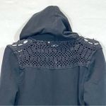 BCBGMAXAZRIA Vintage Women’s Zip Up Hoodie Jacket Rhinestones Crochet Boho Sz M Photo 6