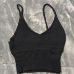 Debut Black Knit Crop Top- BRAND Photo 0