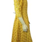 Boutique Beautiful Yellow Crocheted high low cold shoulder key hole dress size large Photo 4