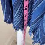 Indigo Rein Blue Striped Split Back Linen Blend Tank Top Size Medium Photo 9