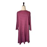 Cut Loose Dress Women Large Pink Mauve Lace Like Pattern Long Sleeve Mini‎ Boho Photo 1