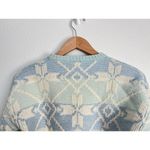 Head VTG Pastel Blue Geometric Knit 100% Wool Sweater M Fair Isle Grandmacore Photo 5
