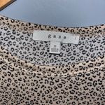 Leopard Print Babydoll Shirt Brown Size M Photo 4