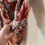 Nicholas Asilah floral linen long sleeve cutout tie midi dress 10 Red Photo 5