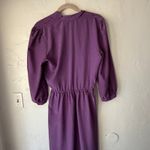 Jonathan Martin Vintage  Purple Geometric Midi Dress Long Sleeve 80s M Photo 5