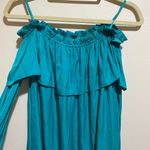 Lilly Pulitzer  Dee Dee Mini Dress Off the Shoulder Ruffle Teal Blue Malachite Photo 4
