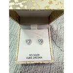 Rachel Zoe NEW IN BOX 925 Sterling Zubic Zirconia Heart Shaped Earrings Photo 2