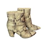 Sam Edelman Sam Edelman Size 6.5 Hilty Black Beige Snakeskin Leather Ankle Boots Mob Wife Photo 0