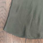 NWT Made in Italy Satin Silk Blend Maxi Skirt in Dusty Olive Green Medium Photo 8