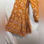 American Eagle Viscose Floral V-Neck Cropped Hem Bell Sleeves Boho Top Size XS Photo 8