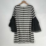 C Est. 1946 Chiffon Striped Polka Dot Dress Ruffled Flare Sleeves NWT Size XS Black Photo 9