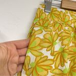 ZARA Yellow & Green Retro Floral Chino Shorts Womens M Photo 2
