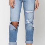 Cello Jeans Blue Destroyed High Rise Mom Jeans Photo 0