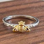 Sterling Silver Bee Two Toned Ring Size 9 Photo 0