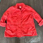 Gap Women's Cherry Red Spring Utility Jacket S with Cinch Waist & Pockets Photo 3
