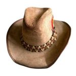 Stetson Vintage  Outback Suede Cowboy Hat With Feather Photo 0