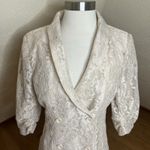 Lulus  Double Breasted Dress Size Small Beige Ronan Lace Mini‎ Cocktails Party Photo 3